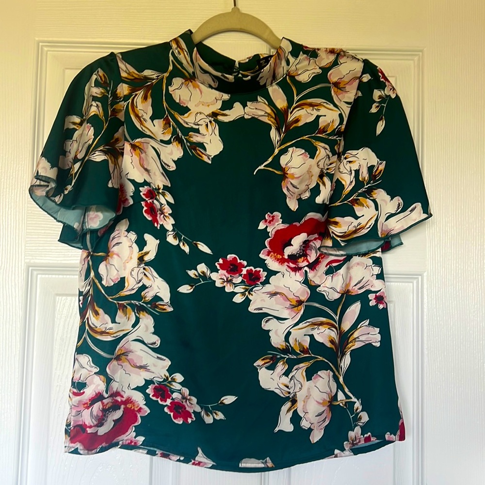 Floral silk blouse